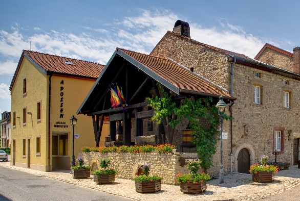 Das Folkloremuseum und die Weinstube "A Possen" in Bech-Kleinmacher. Der Name ist abgeleitet von den ehemaligen Bewohnern des Hauses, der Familie Post.