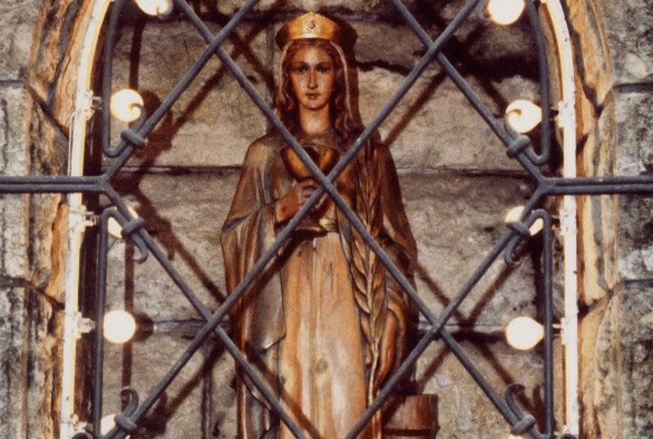 Statue der heiligen Barabara, Schutzpatronin der Bergleute.