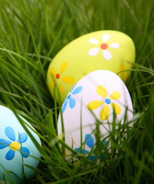 Eier auf Gras
