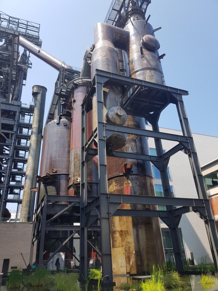 Exterior view of the Arbed blast furnaces in Esch-Belval