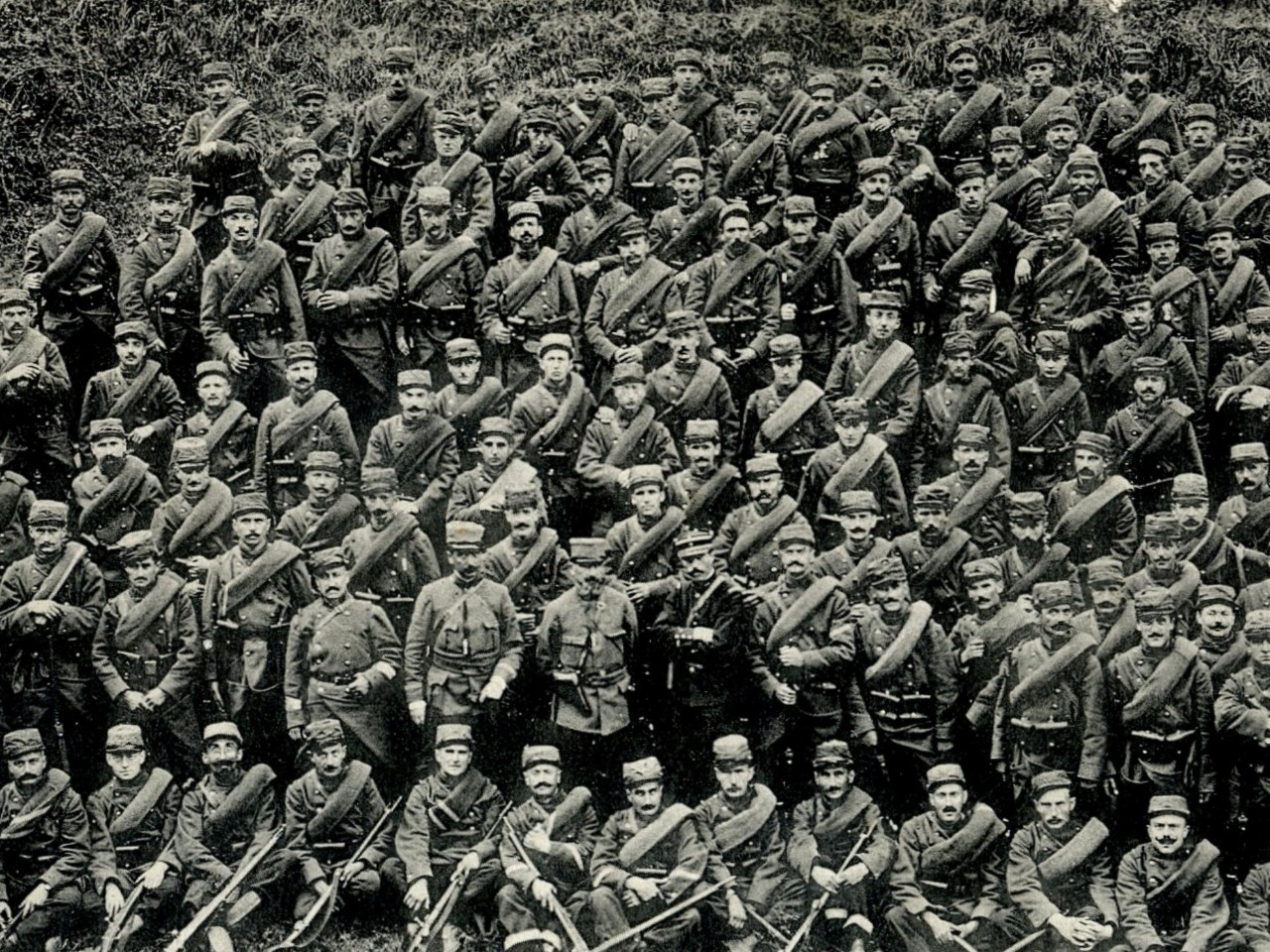 Picture of Luxembourgish legionnaires, among them cyclist François Faber
