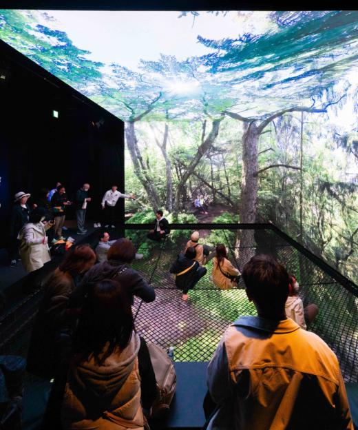 View from inside with visitors