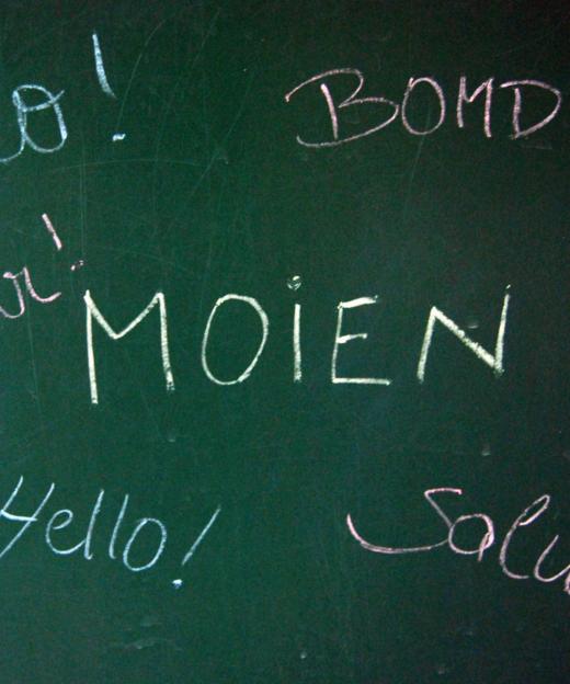 Blackboard with 'Hello' in a number of languages