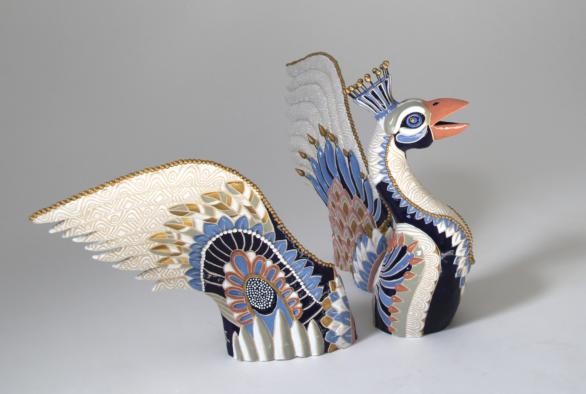 Création céramique d'un oiseau de paradis