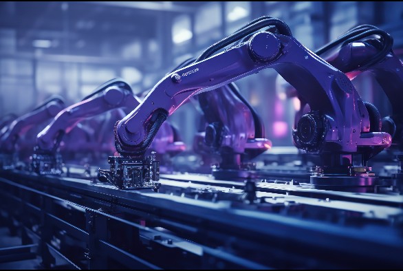 Production industrielle: bras robotiques