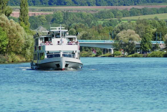 A bord des bateaux de plaisance qui sillonnent la Moselle, découvrez les paysages typiques de la région. 